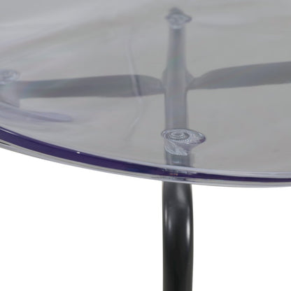 Modern Oyster Transparent Side Chair in Black Base set of 2