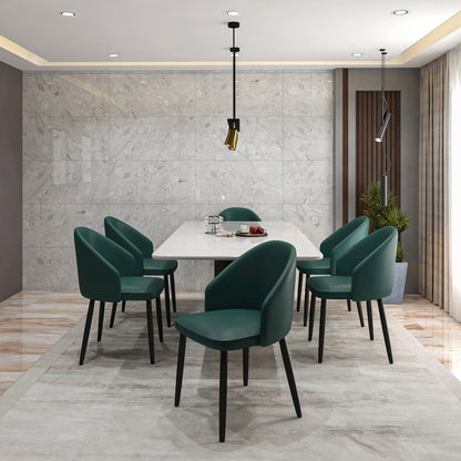 Paradiso Collection Modern Dining Seat in Green  Set of 2
