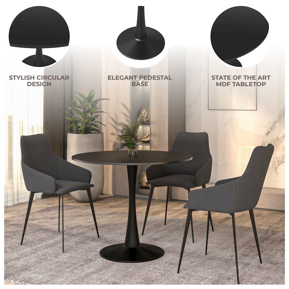 Bristol Mid-Century Modern Round Dining Table