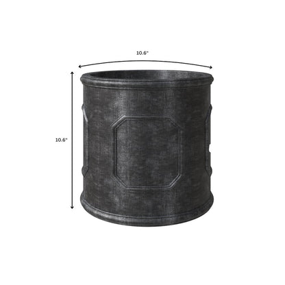 Meadow Series Fiber Stone Planter in Black 10.6" Dia, 10.6" HIgh