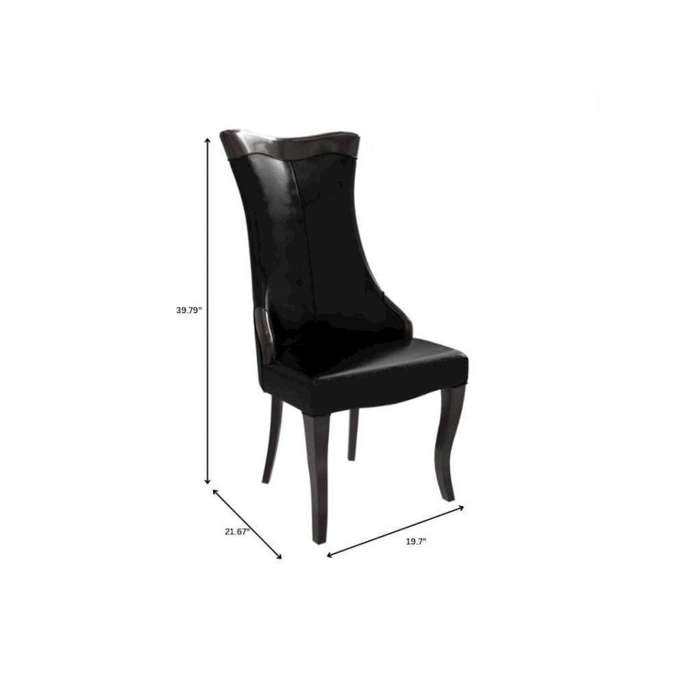 Novara Collection Modern Wooden Dining Chair in Black Set of 2