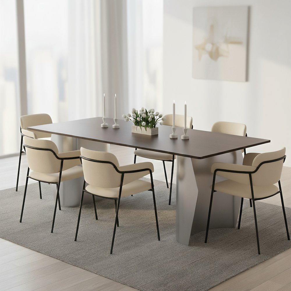 Zelan Series Modern Dining Table in Red Oak