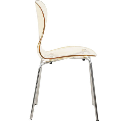 Modern Oyster Transparent Side Chair Set of 2