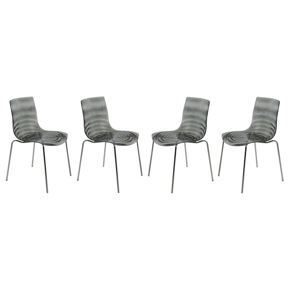 Astor Water Ripple Design Dining Chair Set of 4