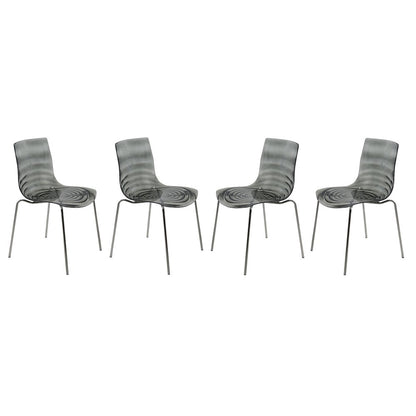 Astor Water Ripple Design Dining Chair Set of 4