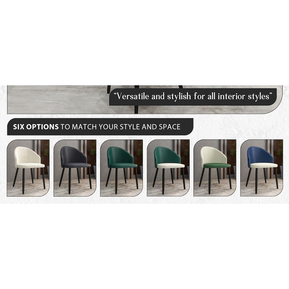 Paradiso Collection Modern Dining Seat in Green  Set of 2