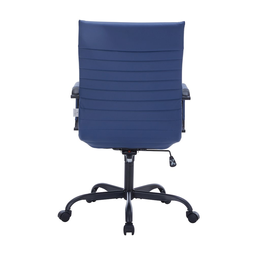 Harris Leather Office Chair in Blue With Black Frame