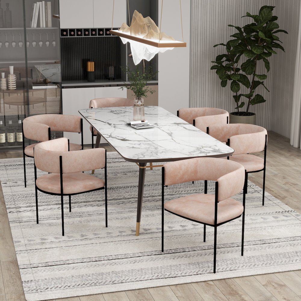 Cyril Collection Modern Chair in Light Brown Velvet