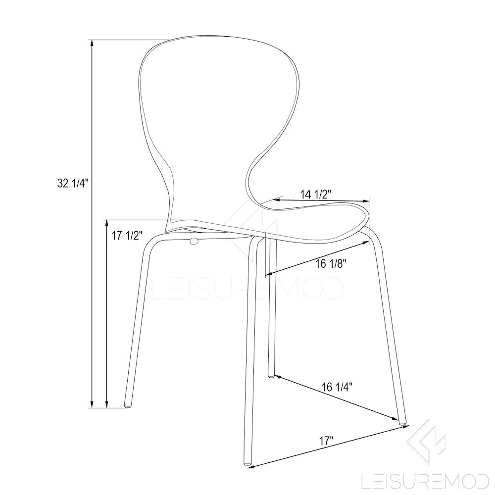 Modern Oyster Transparent Side Chair in Black Base set of 2