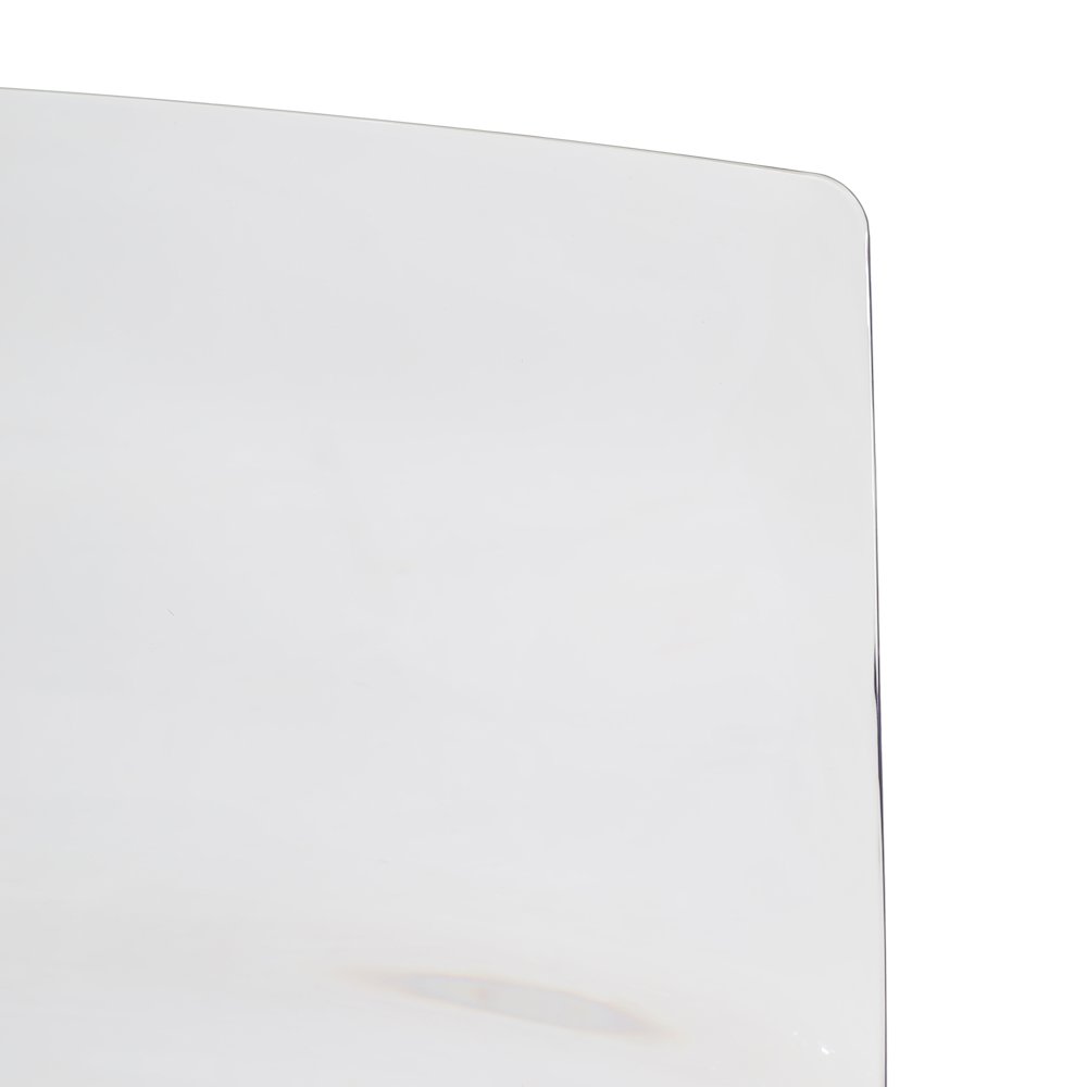 Astor Water Ripple Design Dining Chair in White Base Clear Seat Set of 2