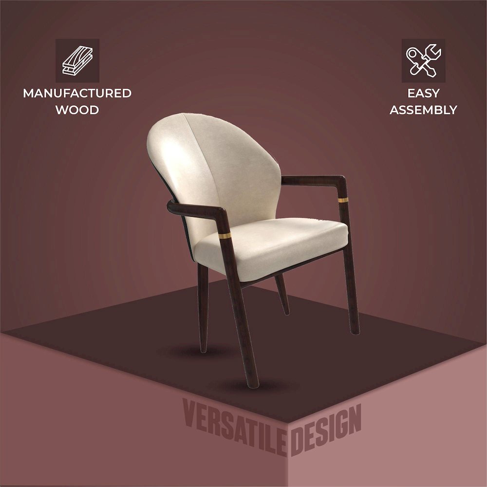 Opaline Series Elegant Wooden Dining Chair in Black Velvet and Toupe - Set of 2