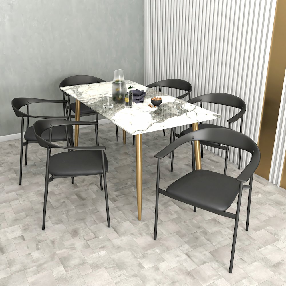 Kora Collection Modern Dining Chair in Black - Set of 2