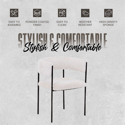 Cyril Collection Modern Chair in White Faux Fur