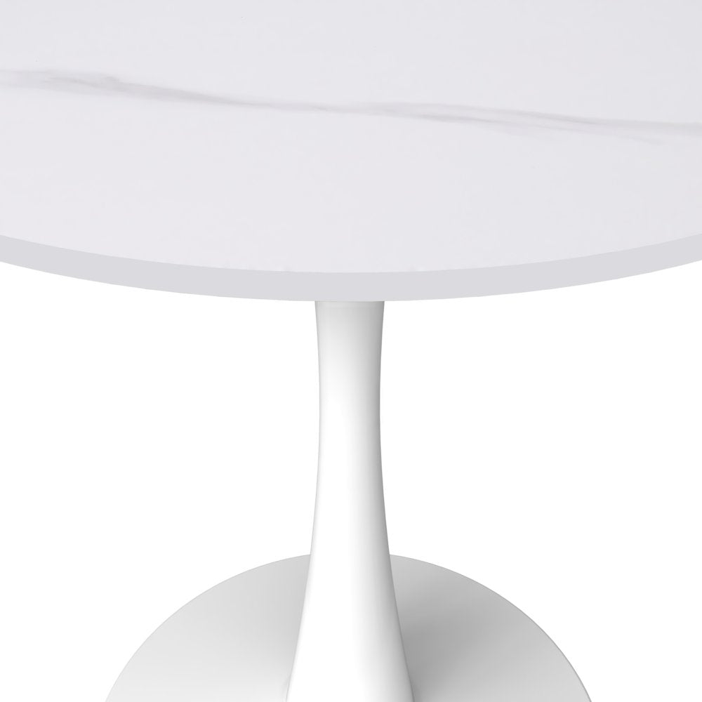 Bristol Series Dining Table White Base With White Stone 24" Round Top