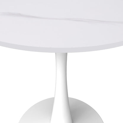 Bristol Series Dining Table White Base With White Stone 24" Round Top