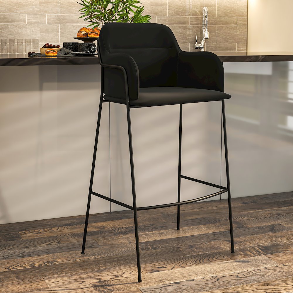 Axis Collection Modern Bar height Chair in Black