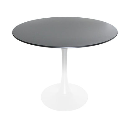 5-Piece Dining Set 35" Round Dining Table in Chrome - Transparent Red