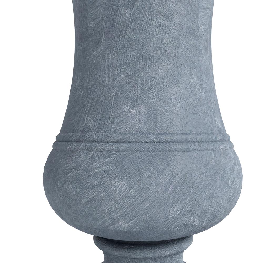 Daisy Series Poly Fiber Stone Planter in Aged Concrete, 14 Dia, 24.8 High