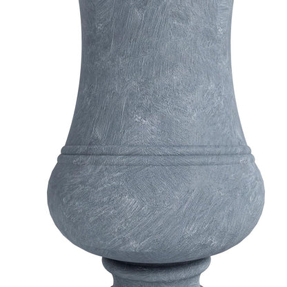 Daisy Series Poly Fiber Stone Planter in Aged Concrete, 14 Dia, 24.8 High
