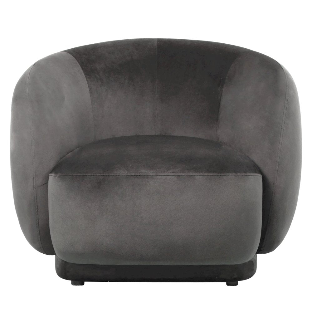 Faze Collection Modern Single Seater Sofa in Light Grey Velvet