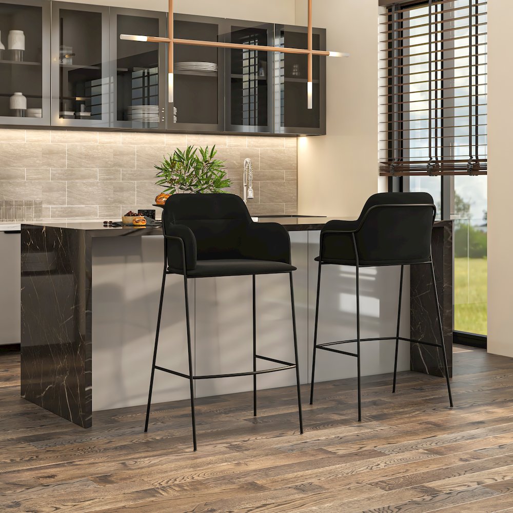 Axis Collection Modern Bar height Chair in Black
