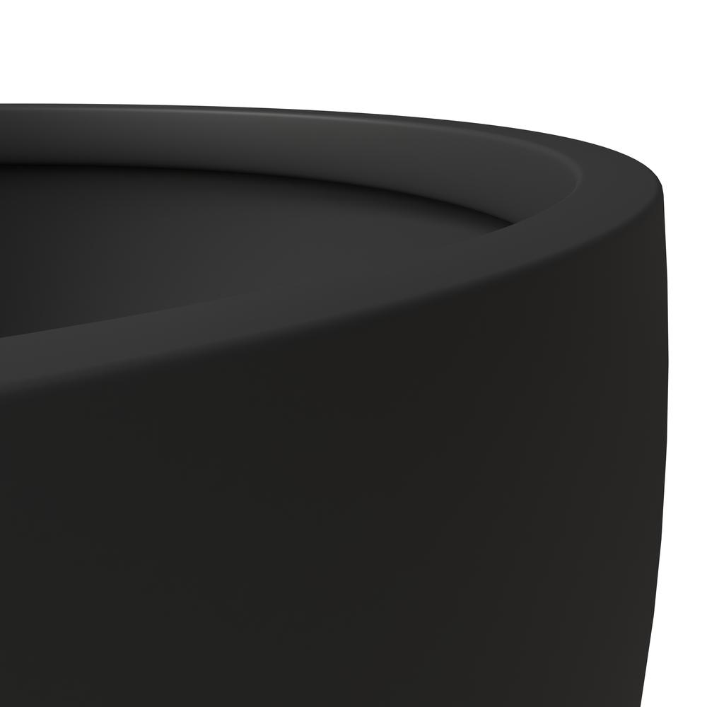 Grove Series Hemisphere Poly Clay Planter in Black 10.6 Dia, 5.9 High