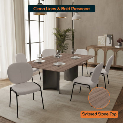 Zelan Series Modern Dining Table in Red Oak