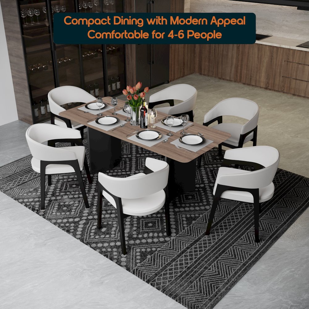 Zelan Series Modern Dining Table in Red Oak