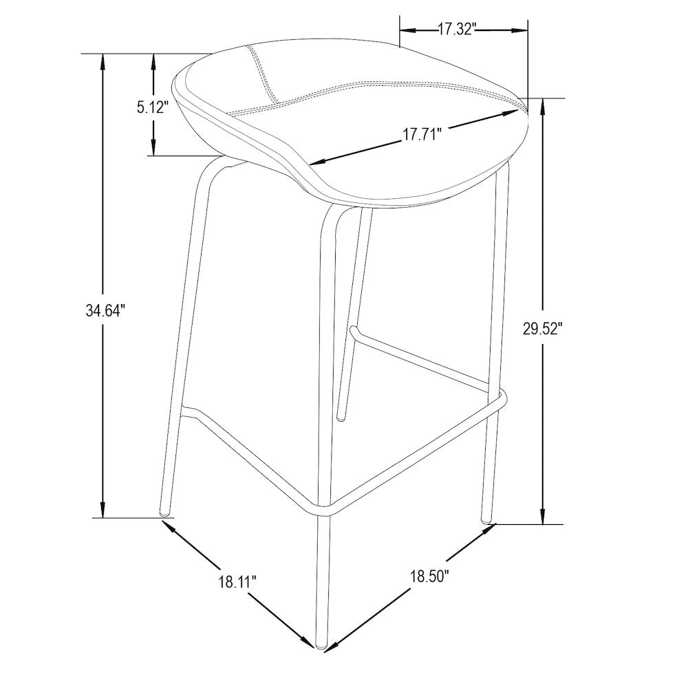 Servos Modern Barstool in Bordeaux