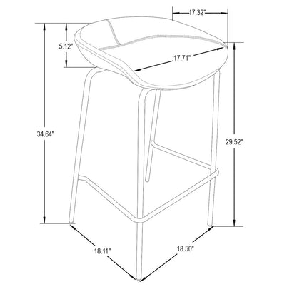 Servos Modern Barstool in Bordeaux