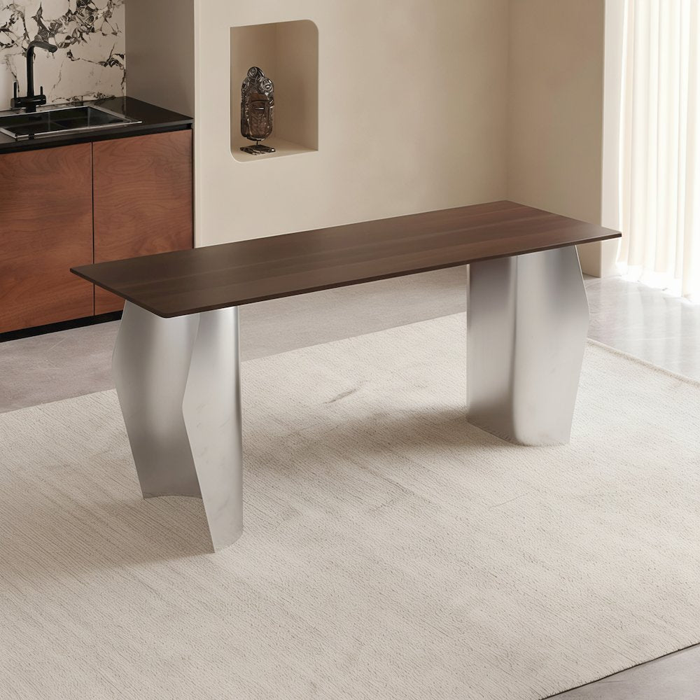 Zelan Series Modern Dining Table in Red Oak
