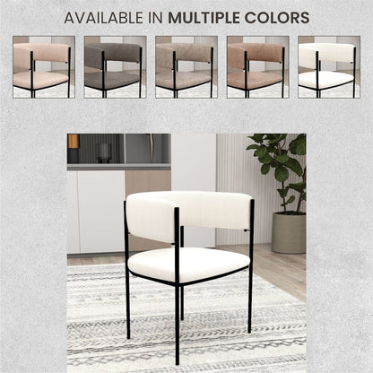 Gavin Series Modern Chair Black Frame in Light Taupe Set of 4