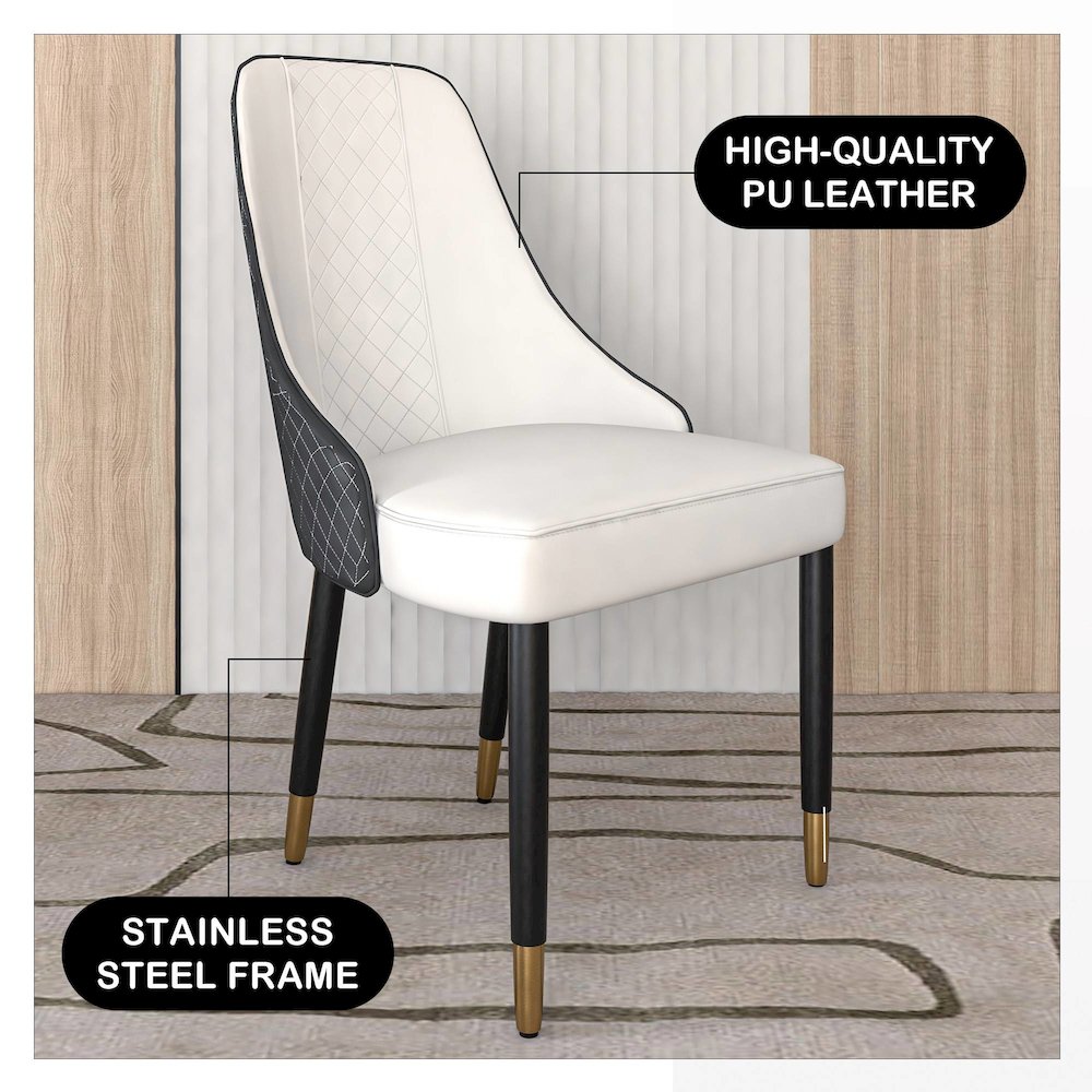 Allure Collection Modern Dining Chair In Black Fabric - Set of 4