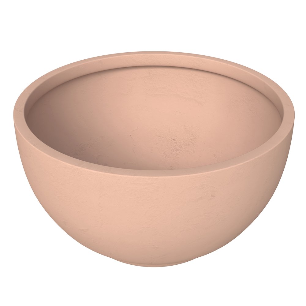 Grove Series Hemisphere Poly Clay Planter in Terra cotta Color 10.6 Dia, 5.9