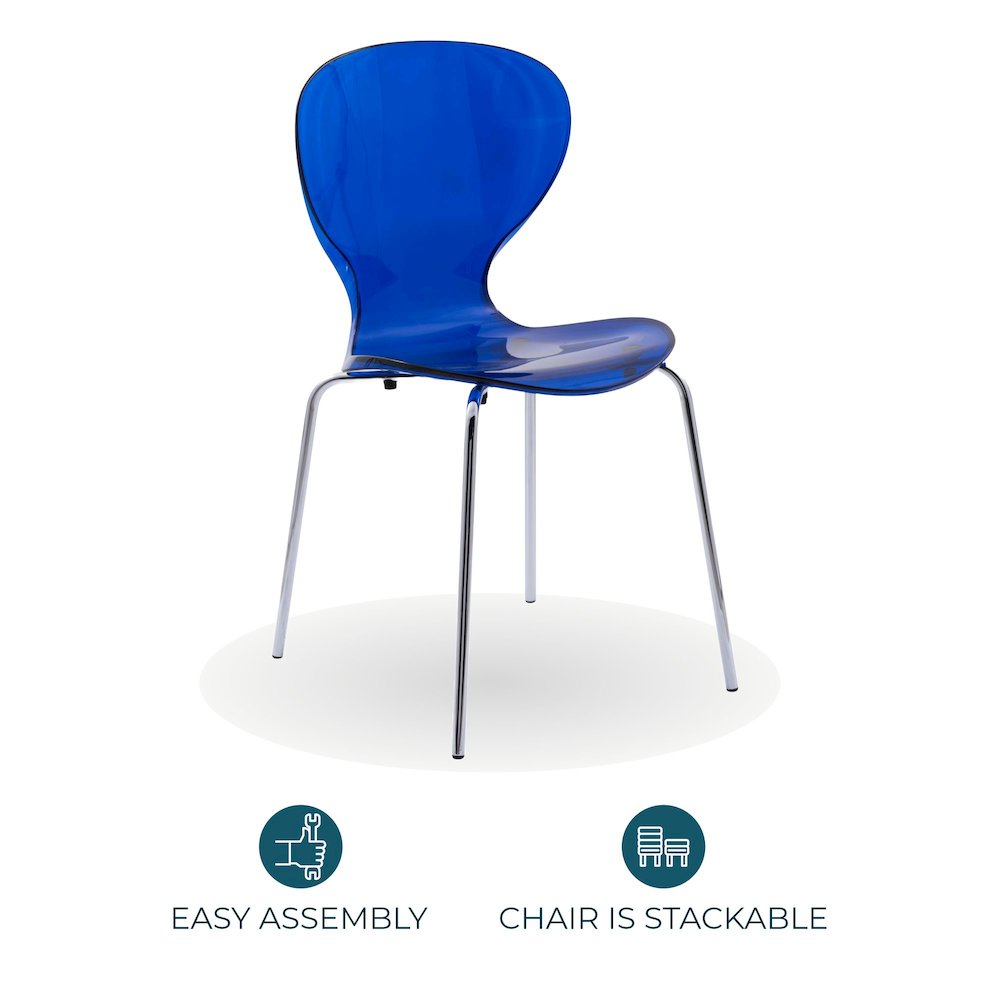 Modern Oyster Transparent Side Chair