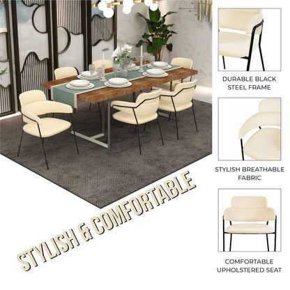 Axis Collection Modern Dining Chair in Beige - Set of 4