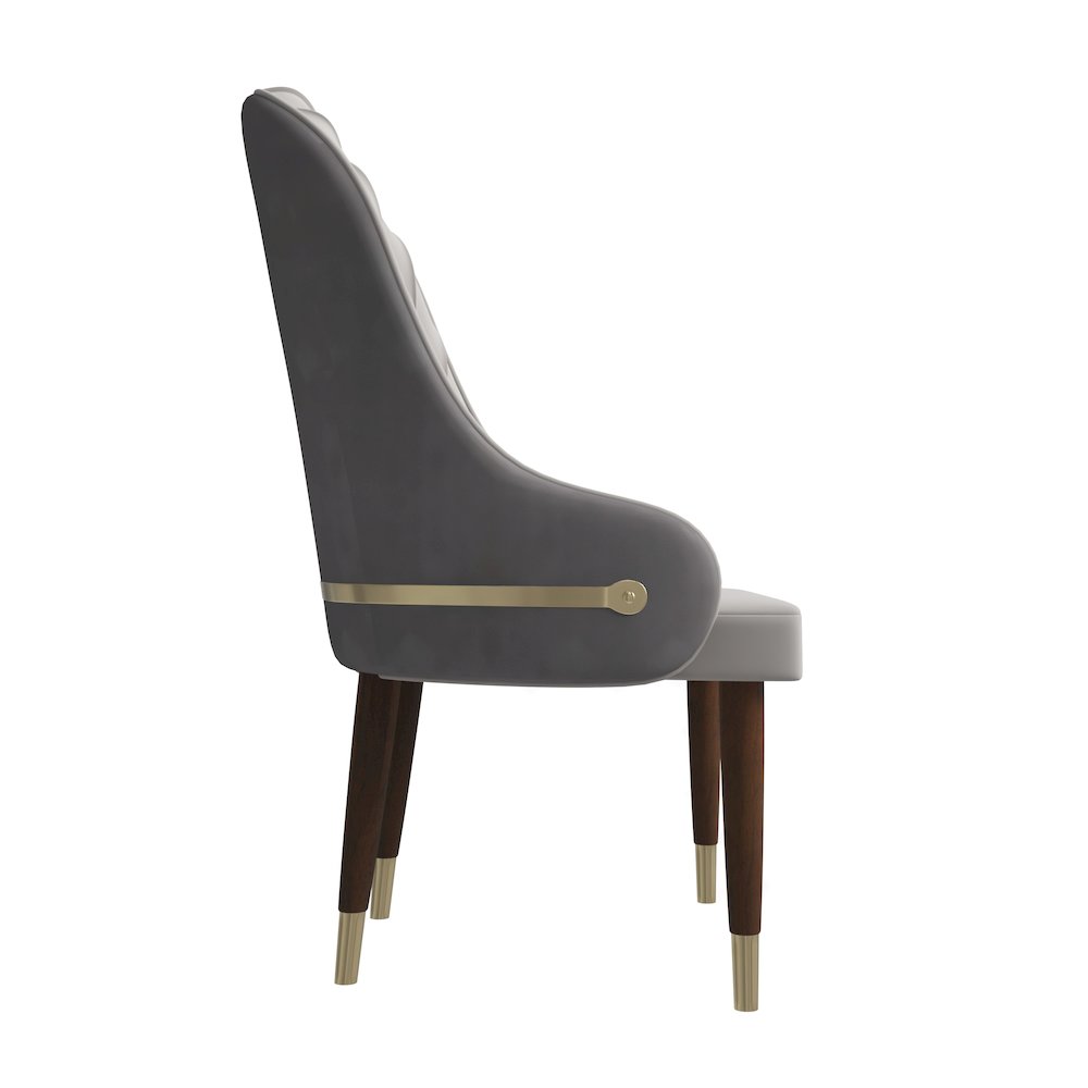 Elara Collection Wooden Dining Chair in Two-Tone Grey Set of 2