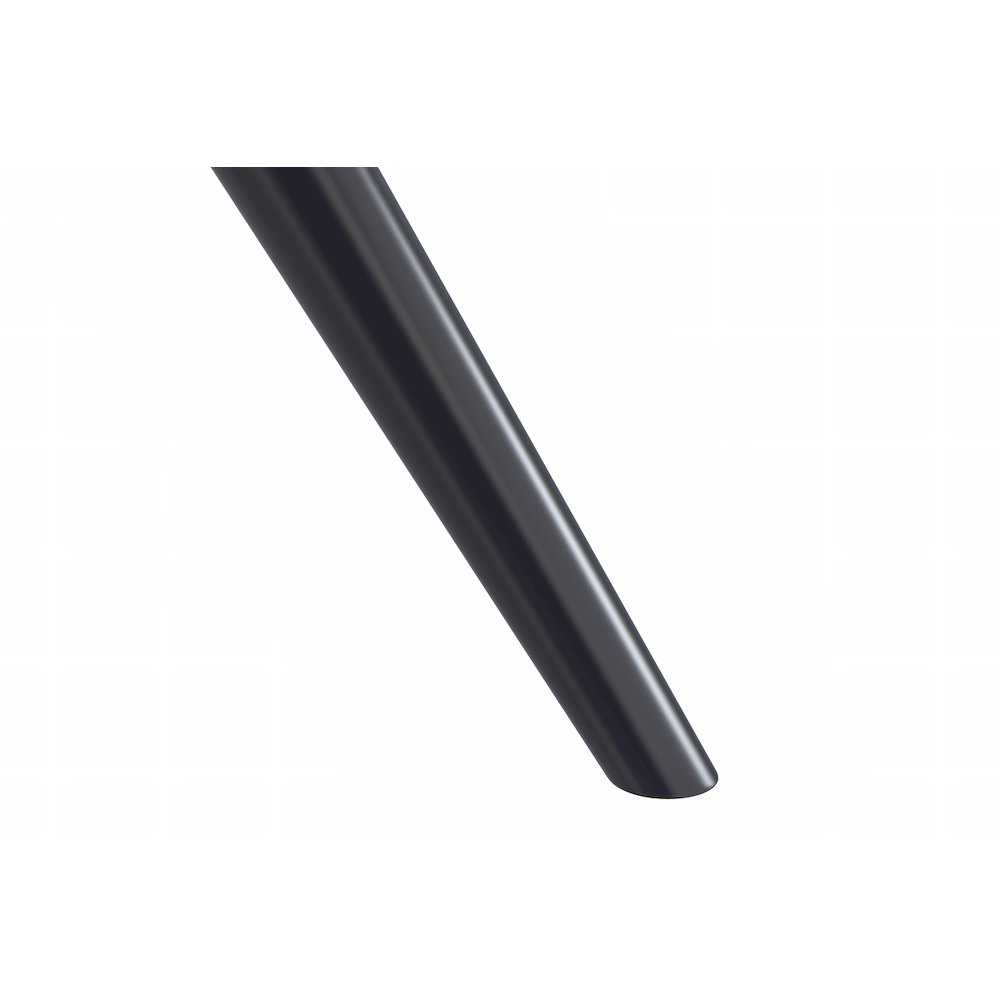 Elega Series Black Carbon Steel Dining Table 62 With White Sintered Stone Top