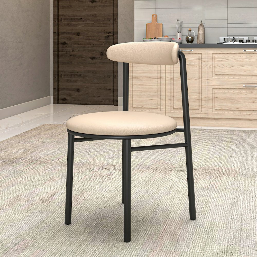 Lume Collection Modern Dining Chair in Dark Taupe Set of 2