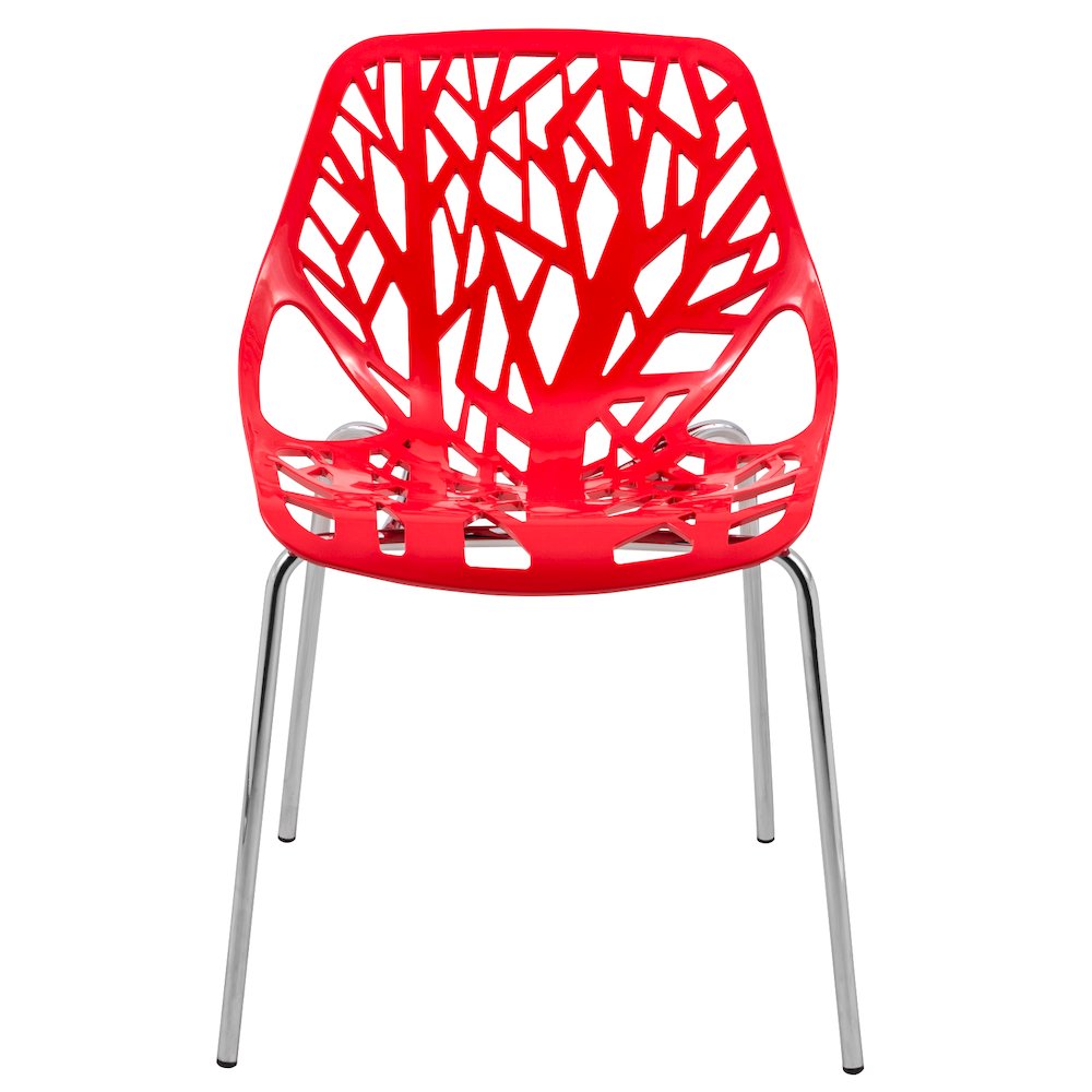 Modern Asbury Dining Chair w/ Chromed Legs, Set of 4