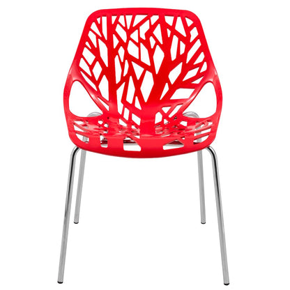 Modern Asbury Dining Chair w/ Chromed Legs, Set of 4
