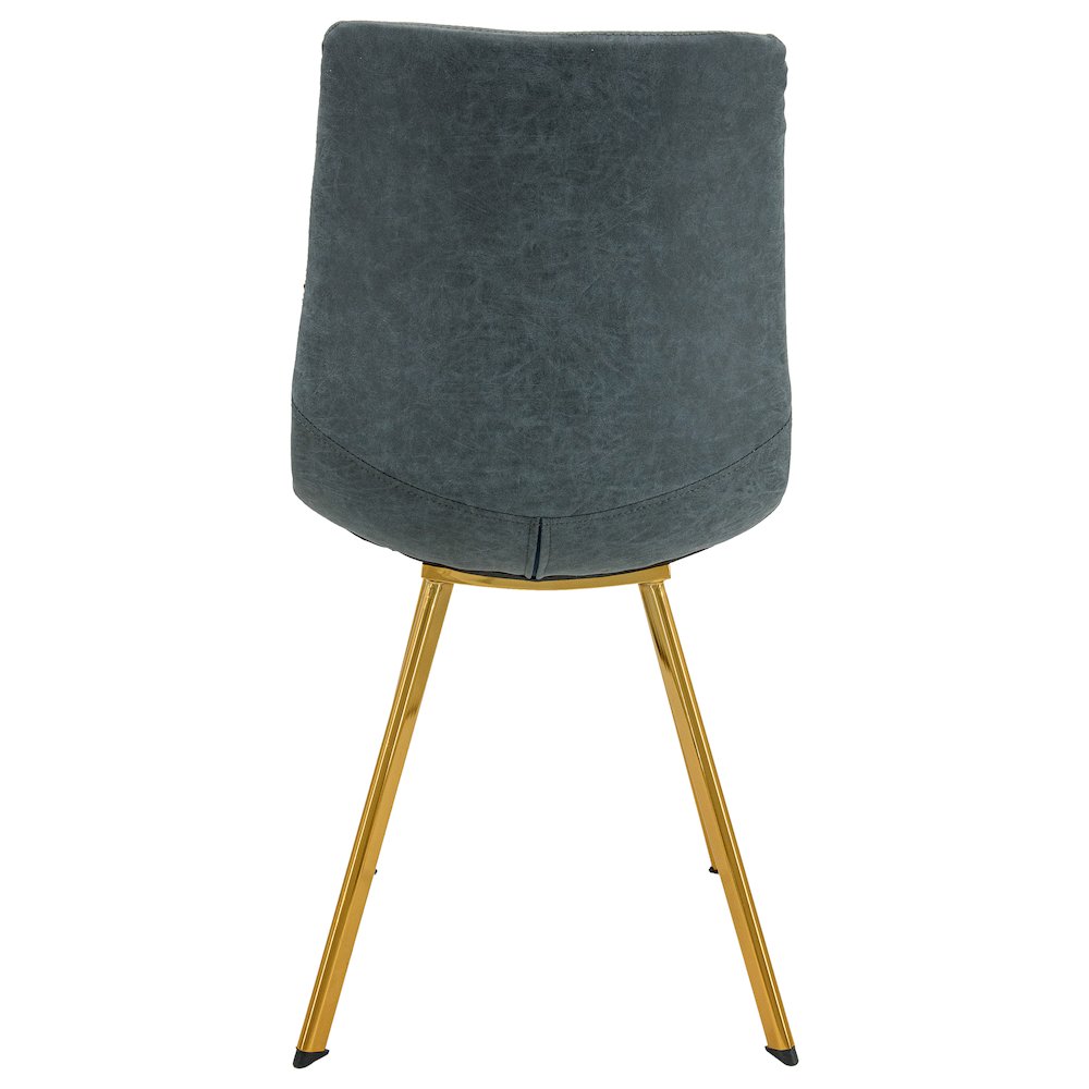 Markley Modern Leather Dining Chair With Gold Legs Set of 2