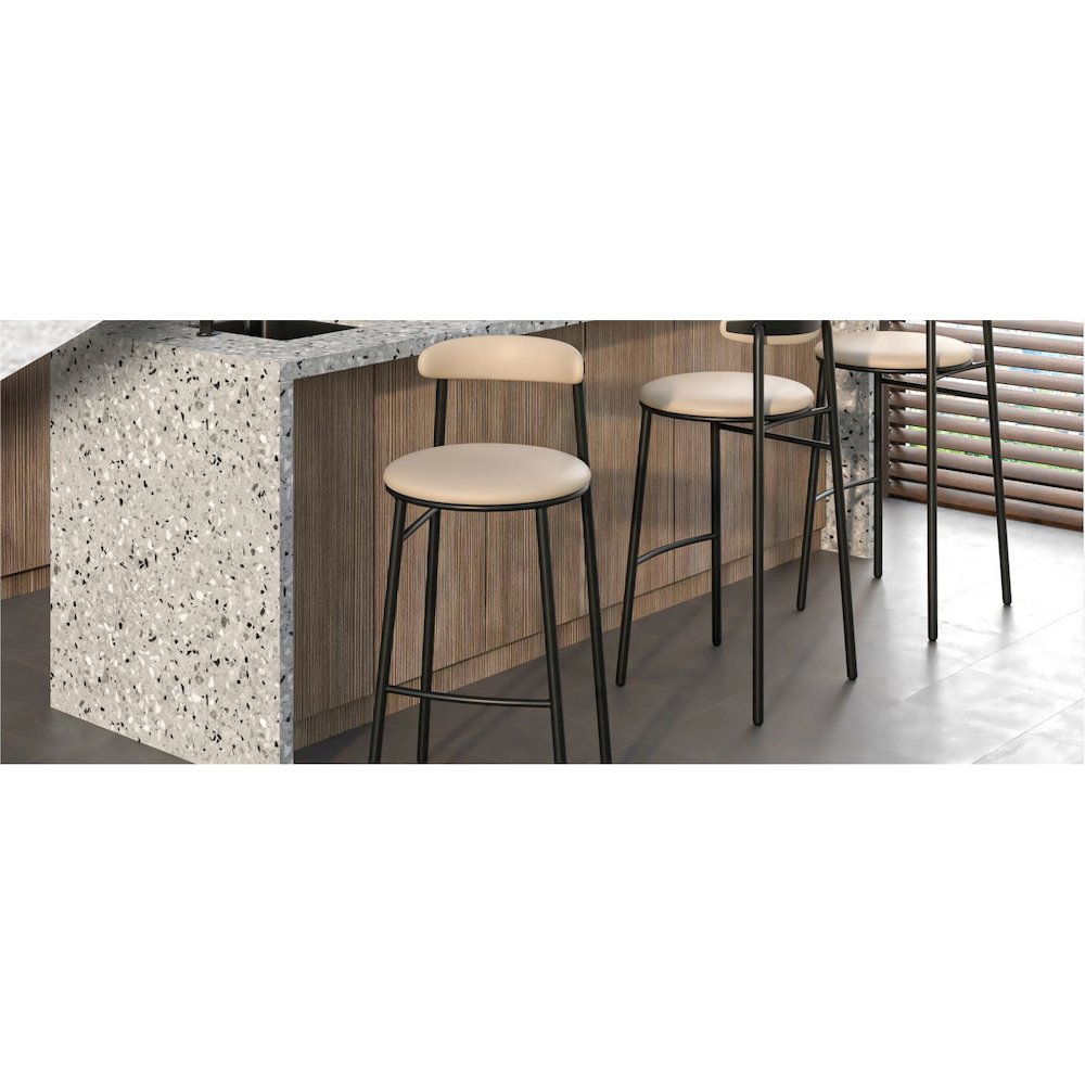 Lume Collection Modern Bar Stool in Dark Taupe