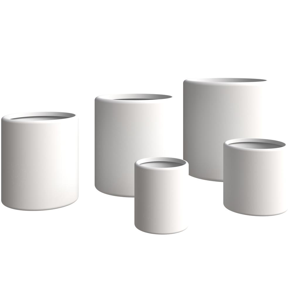 Tundra Series Poly Stone Planter Set in White