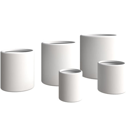 Tundra Series Poly Stone Planter Set in White