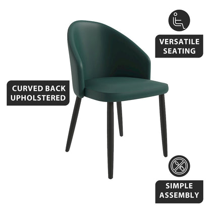 Paradiso Collection Modern Dining Seat in Green  Set of 2