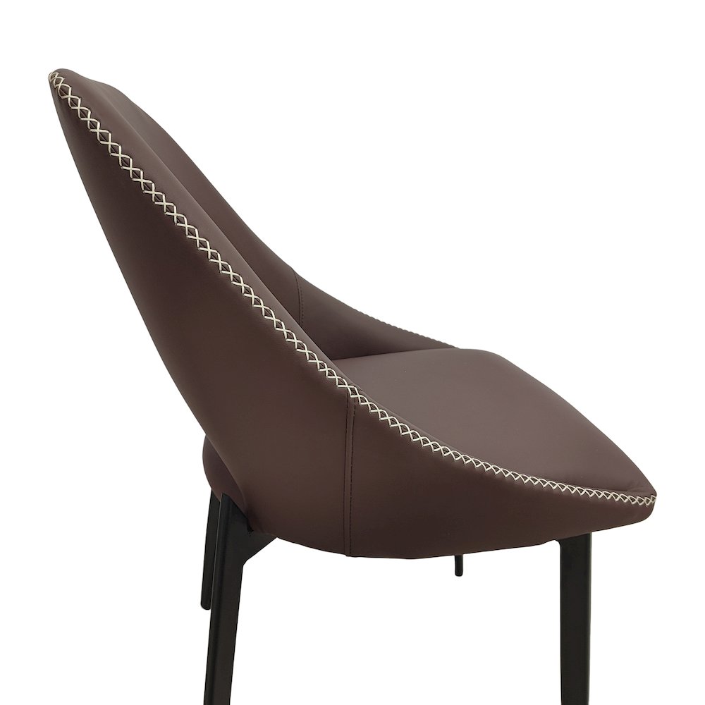 Amalfi Collection Fabric Modern Dining Chair in Plum Purple