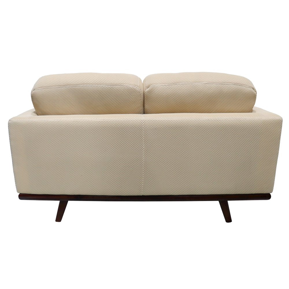 Chester Modern Faux Leather Loveseat in Beige Mesh