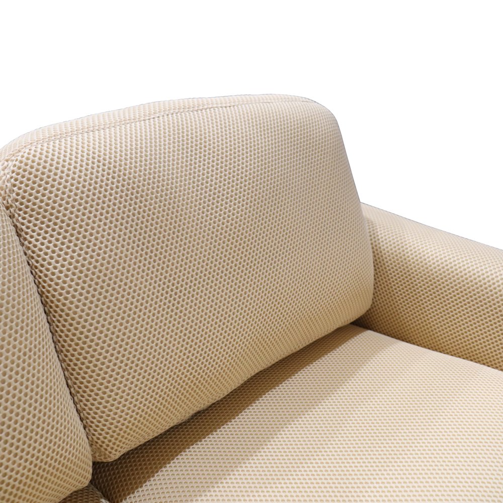 Chester Modern Faux Leather Loveseat in Beige Mesh