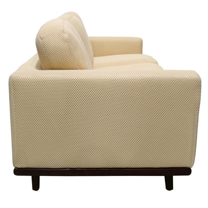 Chester Modern Faux Leather Sofa in Beige Mesh